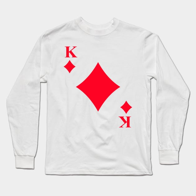 King of Diamonds Playing Card Halloween Couple Costume Long Sleeve T-Shirt by fishbiscuit